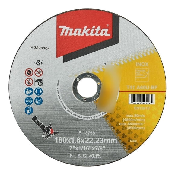 Disco Corte Inox 7'' X 1,6mm A60u - Makita
