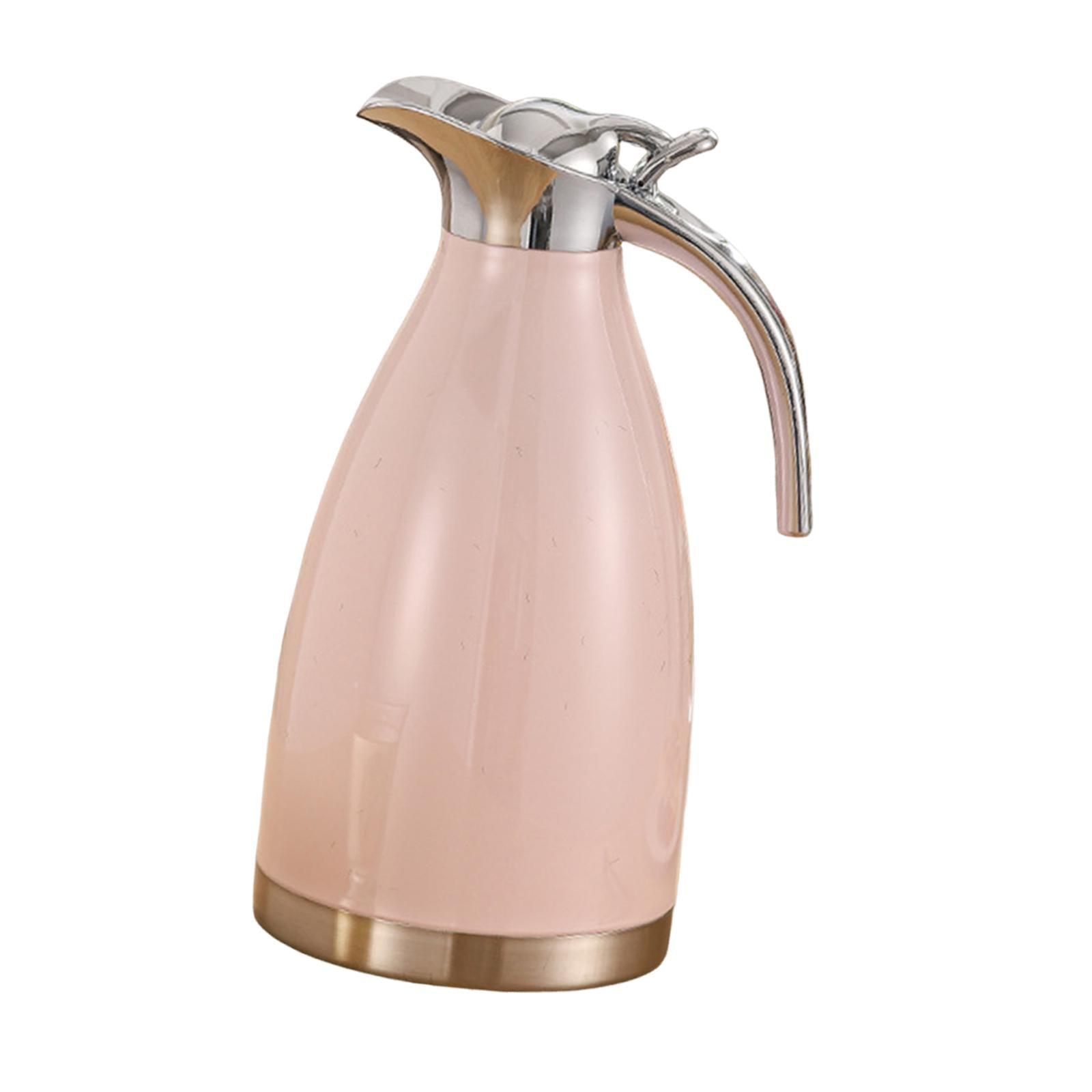 Magideal - Cafetera De Acero Inoxidable Aislada De 2.0 L, Hervidor De Agua Caliente De 5.6 X 11.2 Pulgadas, Dispensador De Bebidas Para Mantener Calientes El Té Rosa