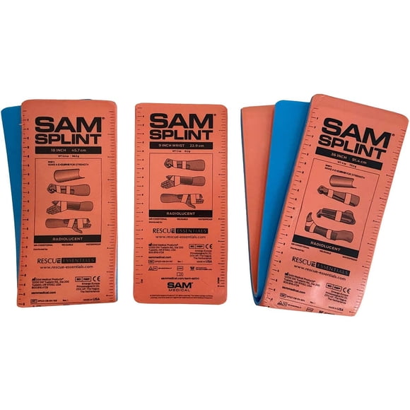 Paquete combinado SAM SPLINT 3X de Splint Rescue Essentials de 36 cm, 18 cm y 9 cm