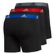 thumbnail image 2 of Calzoncillos tipo bóxer adidas para hombre, paquete de 3, negro/azul/rojo, talla XXL, 2 of 3