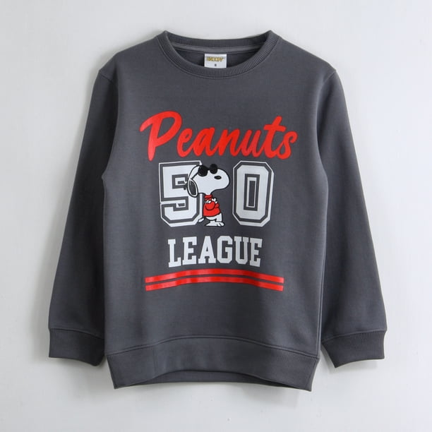 Polerón Cerrado Niño Peanuts 50 League Gris Snoopy