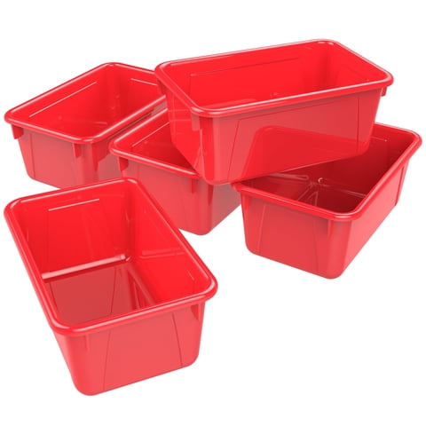 Cubby Bins Storex, Paquete Pequeño De 5 Unidades, Color Rojo, 31 X 20 X 13 Cm