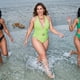 thumbnail image 2 of Agnes Orinda Traje de Baño de Una Pieza para Mujer Talla Grande Escuela Colegio Halter Push Up Fruncido Bandeau Control de Abdomen Playa Vacaciones Traje de Baño 3X Verde, 2 of 9
