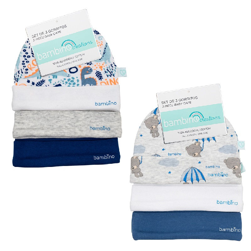 Set 3 Gorritos Bambino Celeste Estrellas Niño