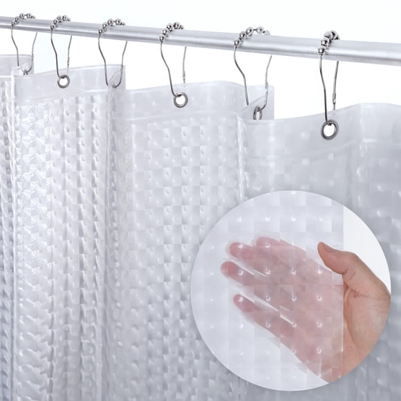 Cortina de baño LiBa 183 x 183 cm impermeable de PEVA 8G con diseño de ojos de gato