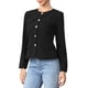 thumbnail image 4 of INSPIRE CHIC Chaquetas de Blazer Casual de Negocios para Mujeres de Manga Larga sin Cuello con Botones Chaqueta de Traje de Oficina M Negro, 4 of 6