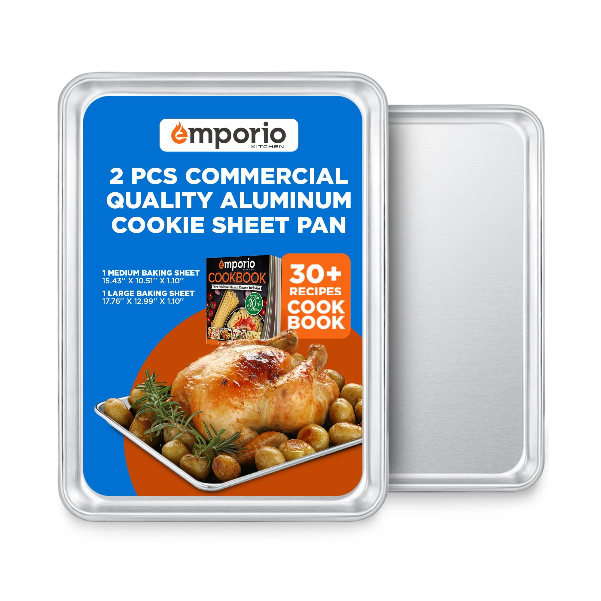 Set De Bandejas Para Hornear Emporio Kitchen De Aluminio 27 X 38 Cm, 2 Piezas