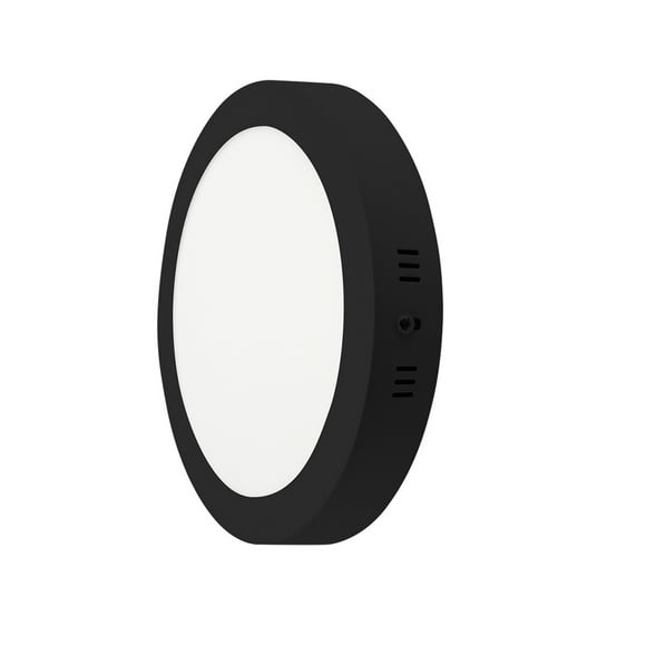 Sobrepuesto Led Redondo Marco Negro 24w Luz Neutra