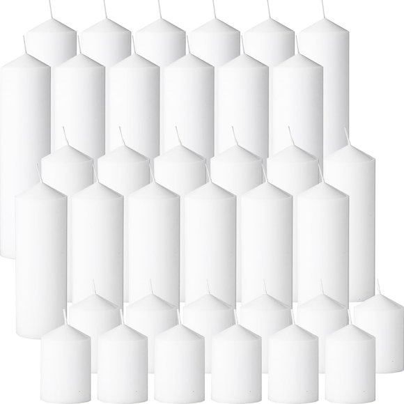 Velas Trxvxo 36 uds blancas 5/8/15 cm sin goteo sin perfume