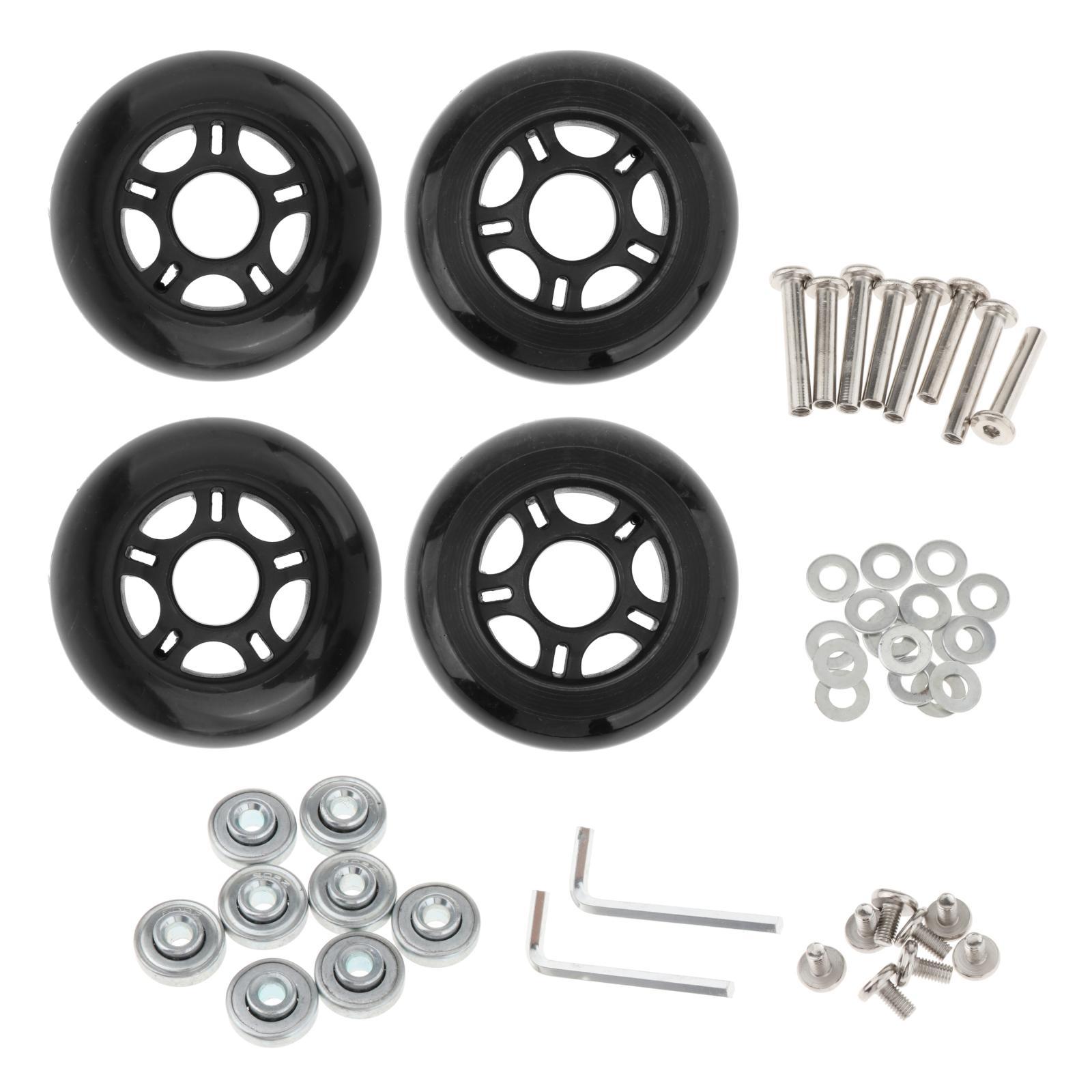 Magideal - Ruedas De Maleta De Reemplazo De 4X Ruedas Pu Metal Ruedas De Reparación Conjunto De Reparación De Fácil Instalación, Axiles Mude Luggage Made Rheels 80X23Mm