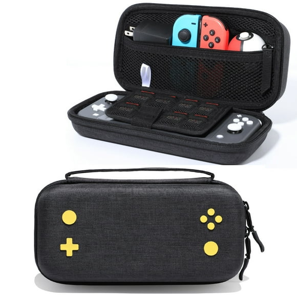 Funda de transporte a prueba de golpes compatible con Nintendo Switch Lite - Resistente carcasa rígida de EVA con suave forro de terciopelo, para consola + 15 tarjetas de juego + accesorios-Ligero