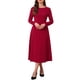 thumbnail image 1 of Vestido Largo de Manga Larga para Mujer INSPIRE CHIC Invitada de Boda Formal Cóctel Cuello Redondo Línea A Maxi Vestido XL Burdeos, 1 of 6