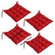 thumbnail image 2 of Xiao Hua Cojín Cuadrado para Silla Juego de 4 Piezas Cojín de Asiento para Interiores con Correa Cojín de Asiento Grueso y Suave Adecuado para Cocina, Comedor, Silla de Oficina Rojo, 2 of 4