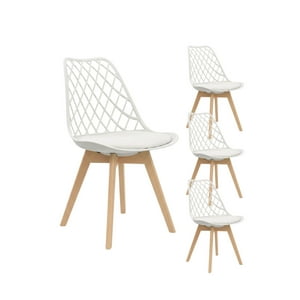 Habita2 Chile - Pack 4 Sillas Tulip Acolchada Mesh - Blanco