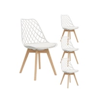 Habita2 Chile - Pack 4 Sillas Tulip Acolchada Mesh Blanco