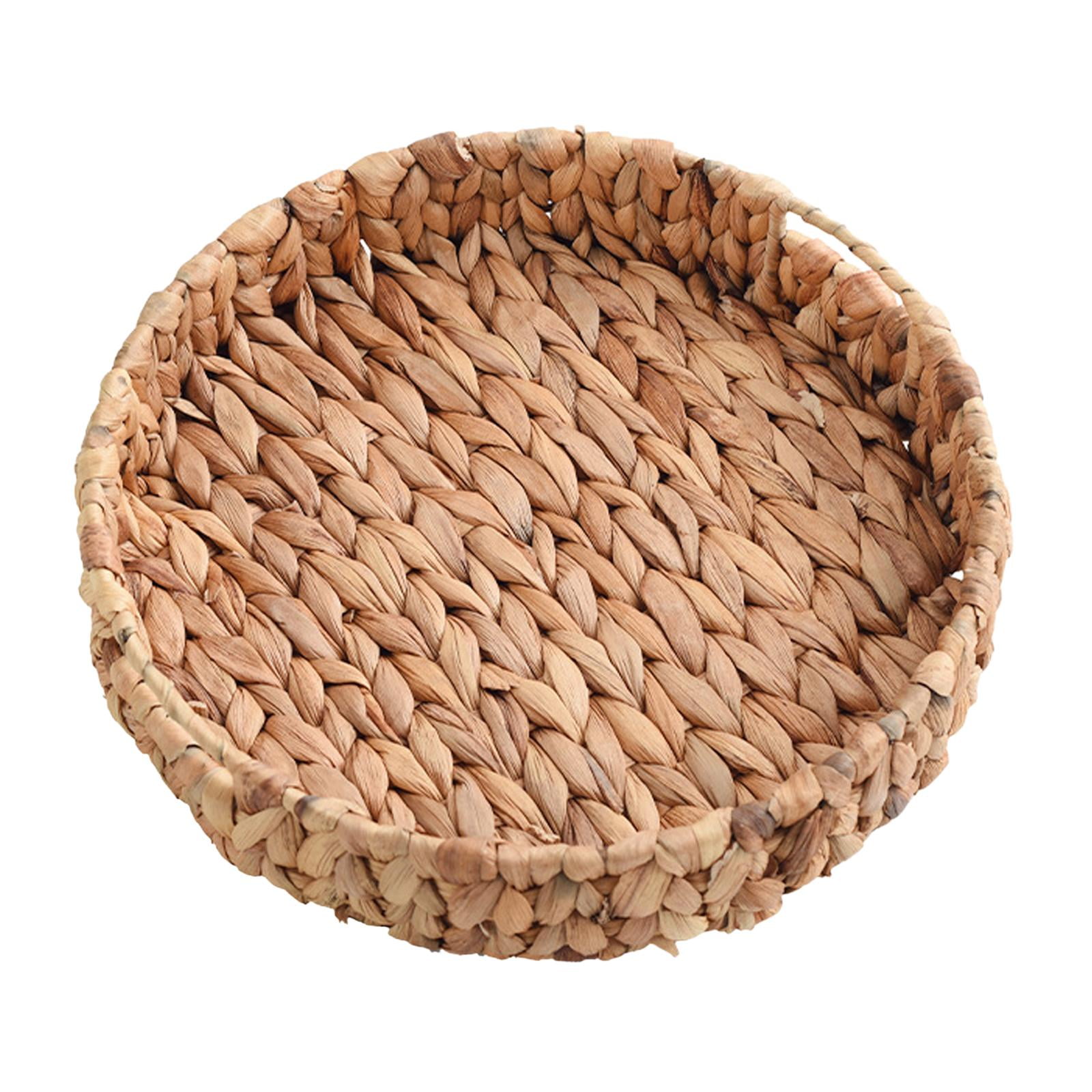 Magideal - Cestas De Mimbre, Cesta De Frutas De Mimbre, Organizador De Cuencos De Ratán, Bandeja Tejida De Hierba Multiusos, Bandeja Tejida De Algas Marinas Para Pequeño