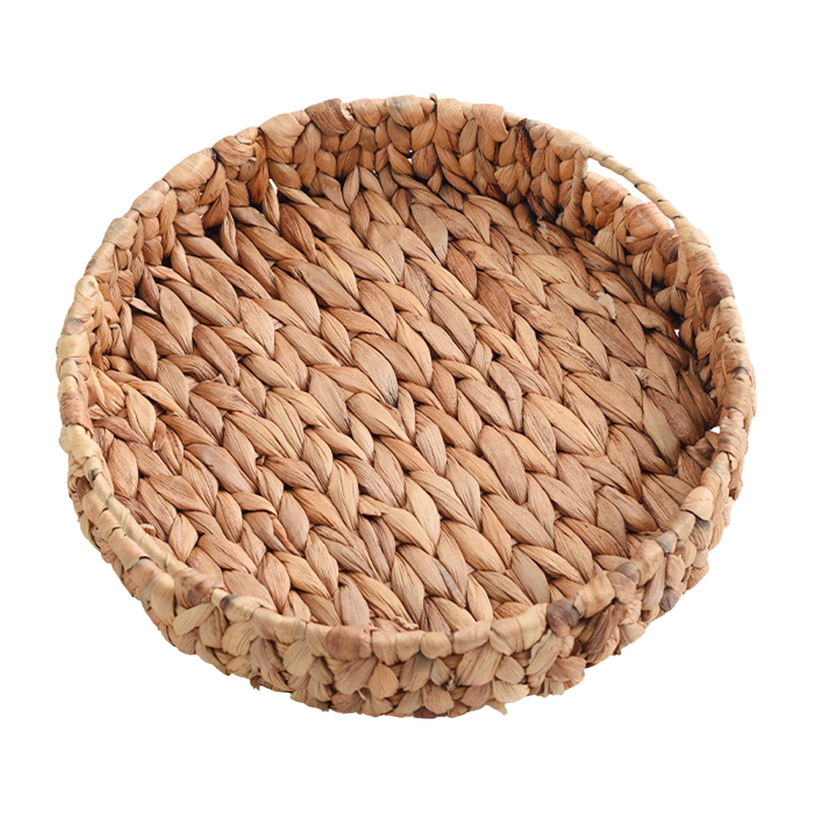 Magideal - Cestas De Mimbre, Cesta De Frutas De Mimbre, Organizador De Cuencos De Ratán, Bandeja Tejida De Hierba Multiusos, Bandeja Tejida De Algas Marinas Para Pequeño