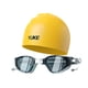 thumbnail image 3 of Gafas de natación con tope de natación vasos de natación anti antidivisión vista transparente para mujeres y sin fugas de silicona cómoda tapa de baño Amarillo, 3 of 5