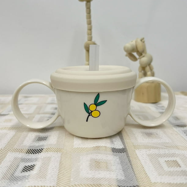 Keep Your Baby's Food Warm and Mess-Free with our Double-Eared Bowl and Cup Set - Perfect for Snacks and Meals!