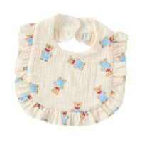 Magideal - Babero De Algodón Para Bebé, Babero Absorbente, Suave, Transpirable, Ligero, Babero Tipo Bandana Para Bebés Recién Nacidos, Alimentación De Niñas Oso Azul