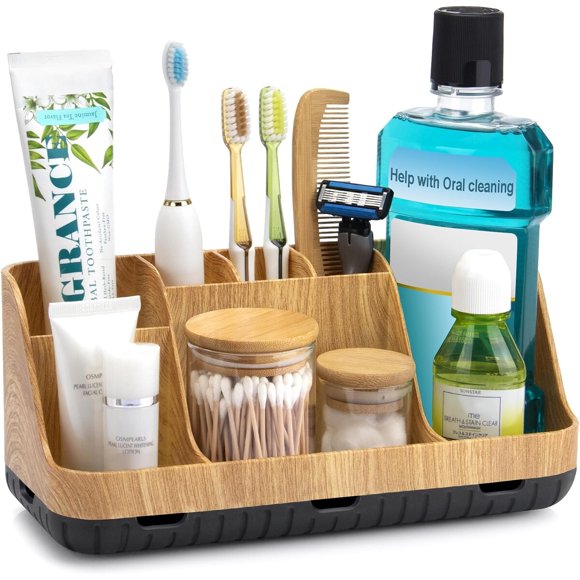 Organizador GFWARE de 7 compartimentos, aspecto madera