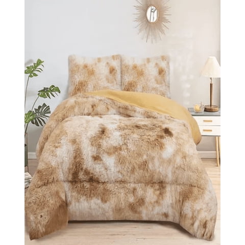 Genérico - Cobertor Peludo Invierno King Super King Beige Jaspeado