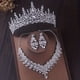 thumbnail image 1 of 3pcs Elegant Crystal Bridal Jewelry Set - Rhinestone Tiara Crown, Necklace, and Earrings - Perfect for Weddings and Special Occasions, 1 of 5