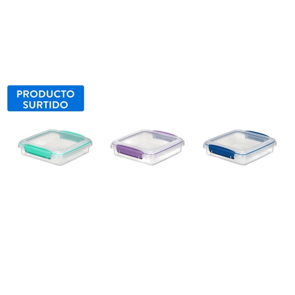 Hermético para sandwich plástico 450ml, color surtido, 1 un