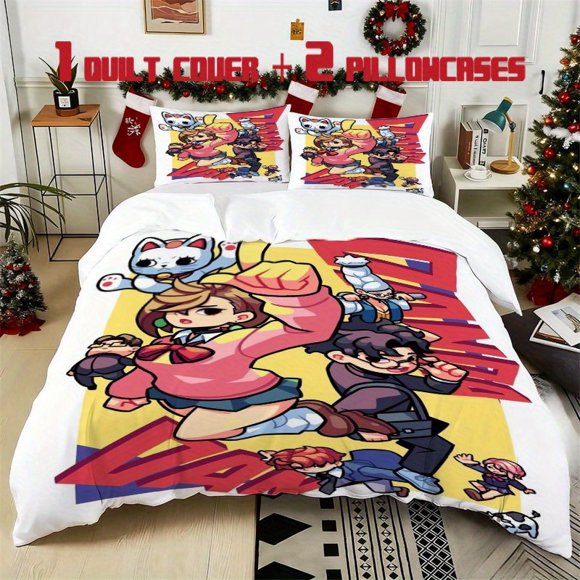 3pcs Momo Ayase Anime Bedding Set Soft Duvet Cover with 2 Pillowcases All Season Comfort Vibrant Character Design