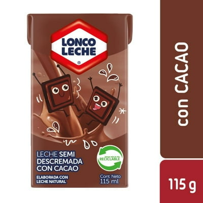 Leche Semi Descremada Chocolate Con Cacao 115 Ml Loncoleche