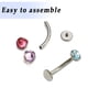 thumbnail image 3 of Piercing Para Ombligo De Titanio F136, Corrugado Al Agua, Con Diamante Checo, Aleación De Titanio G23, Para Cuerpo, Joyería, Anillo De Suspensión Para Ombligo., 3 of 5
