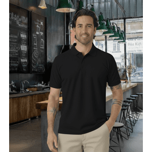 T-World - Polera Piqué Manga Corta Premium 60/40 Ideal Para Bordar Negro