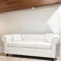 Vitelio - Sofá Chesterfield 3 Cuerpos Eco Cuero