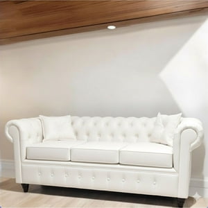 Vitelio - Sofá Chesterfield 3 Cuerpos Eco Cuero