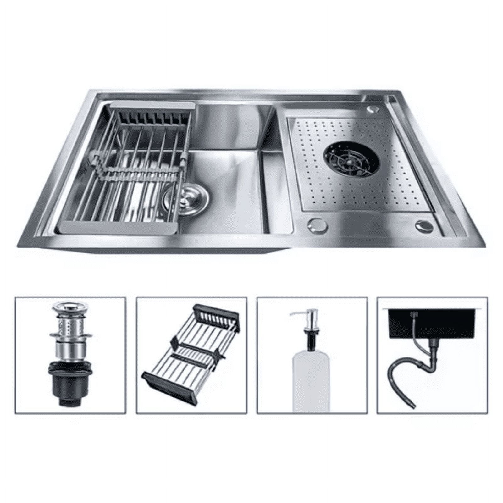 Genérico - Lavaplatos 80x50cm Acero 304 Con Lavavasos Empotrable Moderno Plateado