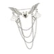 thumbnail image 5 of Cadena De Alas Para Hombre Broche Insignia Collar Con Diamantes De Imitación Diamante Plata, 5 of 5