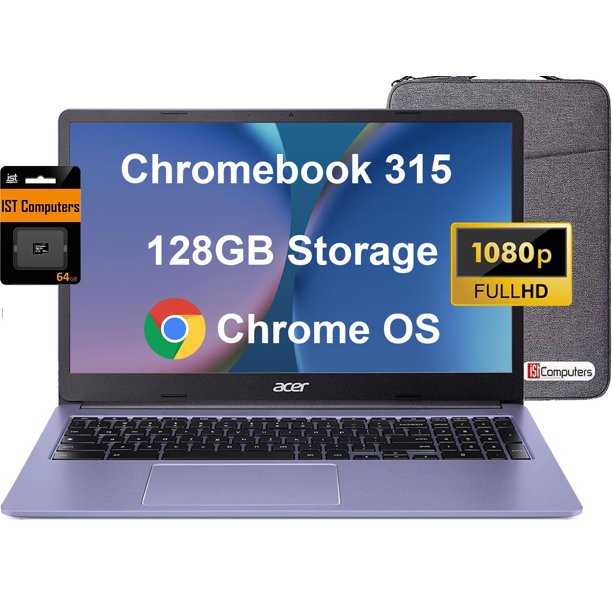 Portátil acer Chromebook 315 de 15,6 pulgadas con pantalla FHD Intel Celeron de 4 GB/128 GB