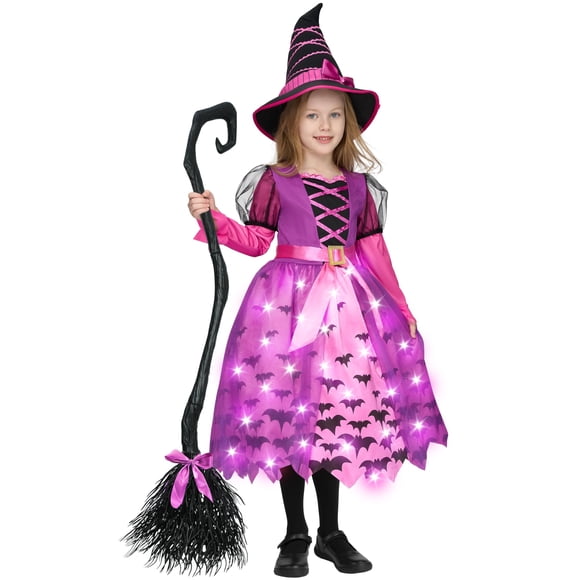 Disfraz Spooktacular Creations Witch Pink Light Up para niñas