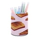thumbnail image 1 of Pan Tostado-theme Cylinder Pen Holder Pencil Organizer with Flannel Lining PVC Leather Material Cardboard Base for study work 10*8CM, 1 of 6