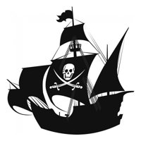 Rienda Libre Graphics - Decomural Pirate Ship Skull And Crossbones Ws-17934