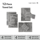 thumbnail image 3 of Juego De Toallas Luxury 12 Piezas 100% Algodón Color Gris Espacial, 3 of 9