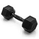 thumbnail image 1 of Mancuerna CAP Barbell recubierta de goma hexagonal de 4.5 kg con mango negro, 1 of 7