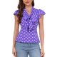 thumbnail image 1 of INSPIRE CHIC Blusa de Mujer para Regreso a Clases con Lunares, Cuello con Lazo, Mangas con Volantes, Top para el Trabajo, Talla S, Color Púrpura, 1 of 6