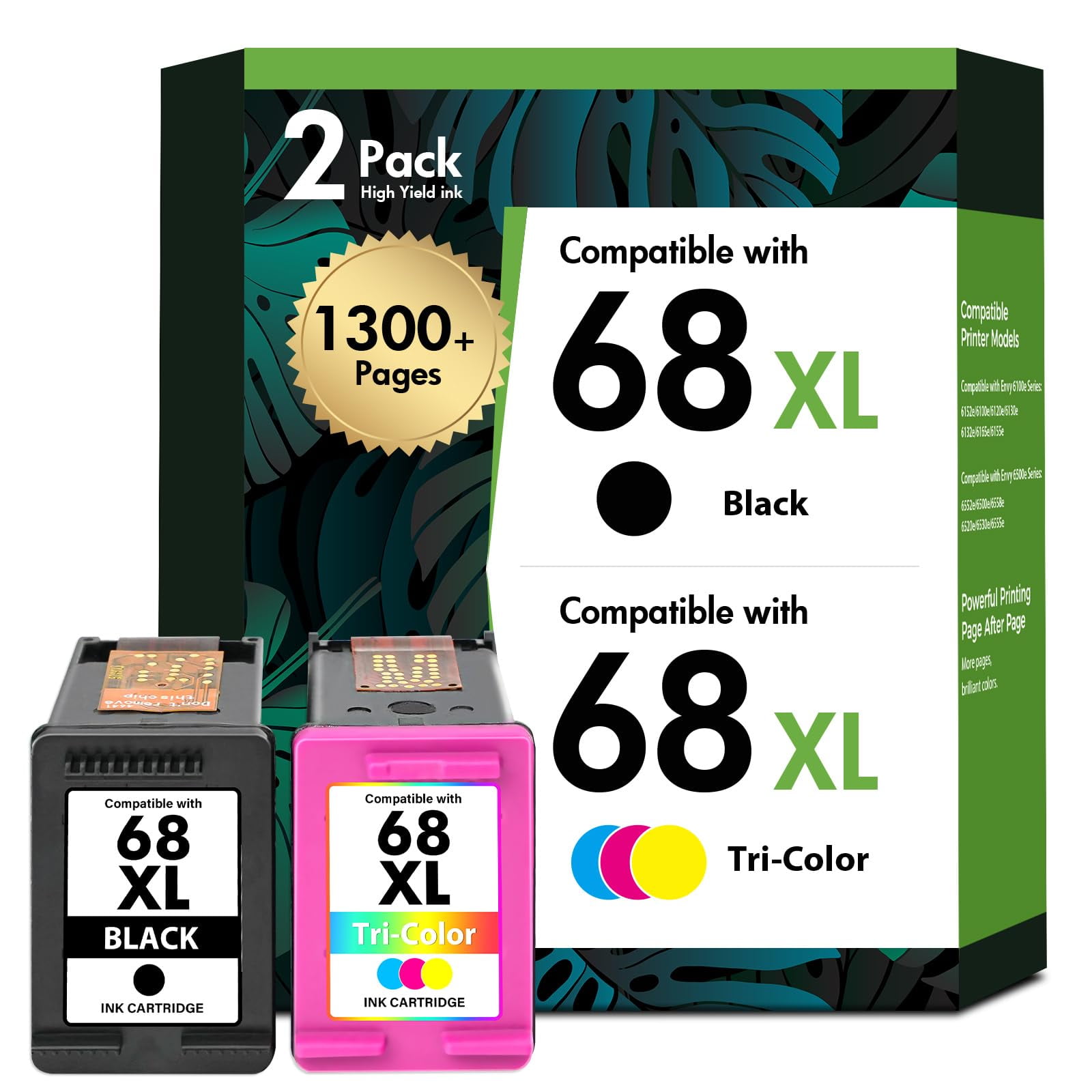 Toner H-party - Cartuchos De Tinta Y Tóner H-party 68xl Negro Y Tricolor, Paquete De 2