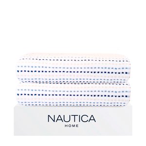 Pack 2 Toallas De Baño Stripe Nautica Home 100% Algodón76X137Cm Blanca
