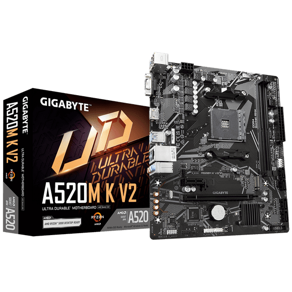 Placa Madre Gigabyte A520M K V2, AMD Socket AM4, 2xDDR4 DIMM, VGA, HDMI, 1xM.2, 4xSATA, Micro-ATX