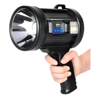 Genérico - Foco Recargable Led Con Luz Solar, Linterna Para Caza Y Usb Linterna Negro Luz Blanco