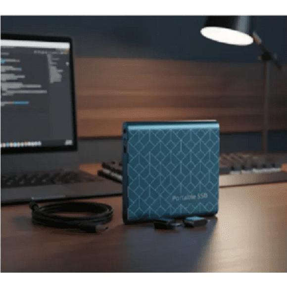 Disco externo cuadrado azul 1 TB