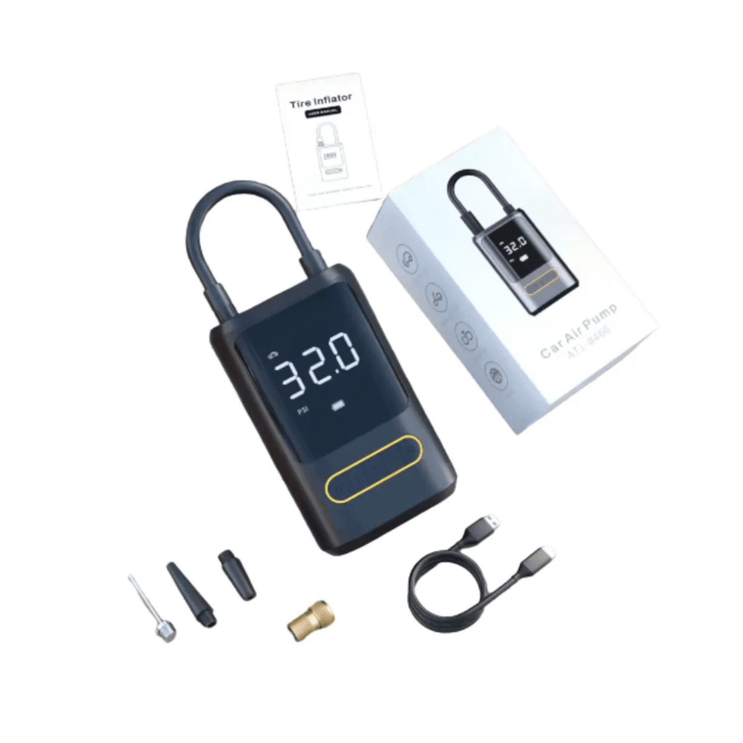 Genérico - Compresor De Aire Portátil Inalámbrico De 150psi Negro