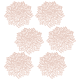thumbnail image 1 of Paquete de 6 manteles individuales redondos metálicos de oro rosa con hojas de vinilo laminado para mesa de comedor decorativas, 1 of 5